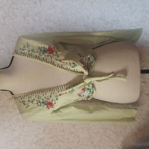 Evie Silk Knit Beaded Tie Front Cardigan size Large